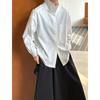 Zhichun Spring Women's Trendy Loose-Fit Long Sleeve Casual Shirt in Orange
