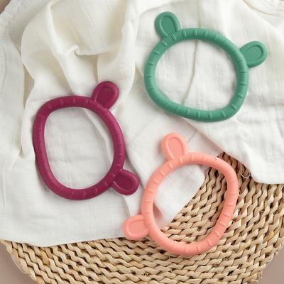 Color Kids 1PCS Baby Teether Toys Cartoon Shape Silicone Ring Teething Toys BPA Free Infant Chewing Nursing Toy Baby Items