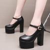 10cm 14cm Kleine Größe 32-43 Sexy Flache Dicke Klobige Plateau Schuhe Damen 2025 Frühling Block Hohe Absätze Schuhe Kleid Model Party