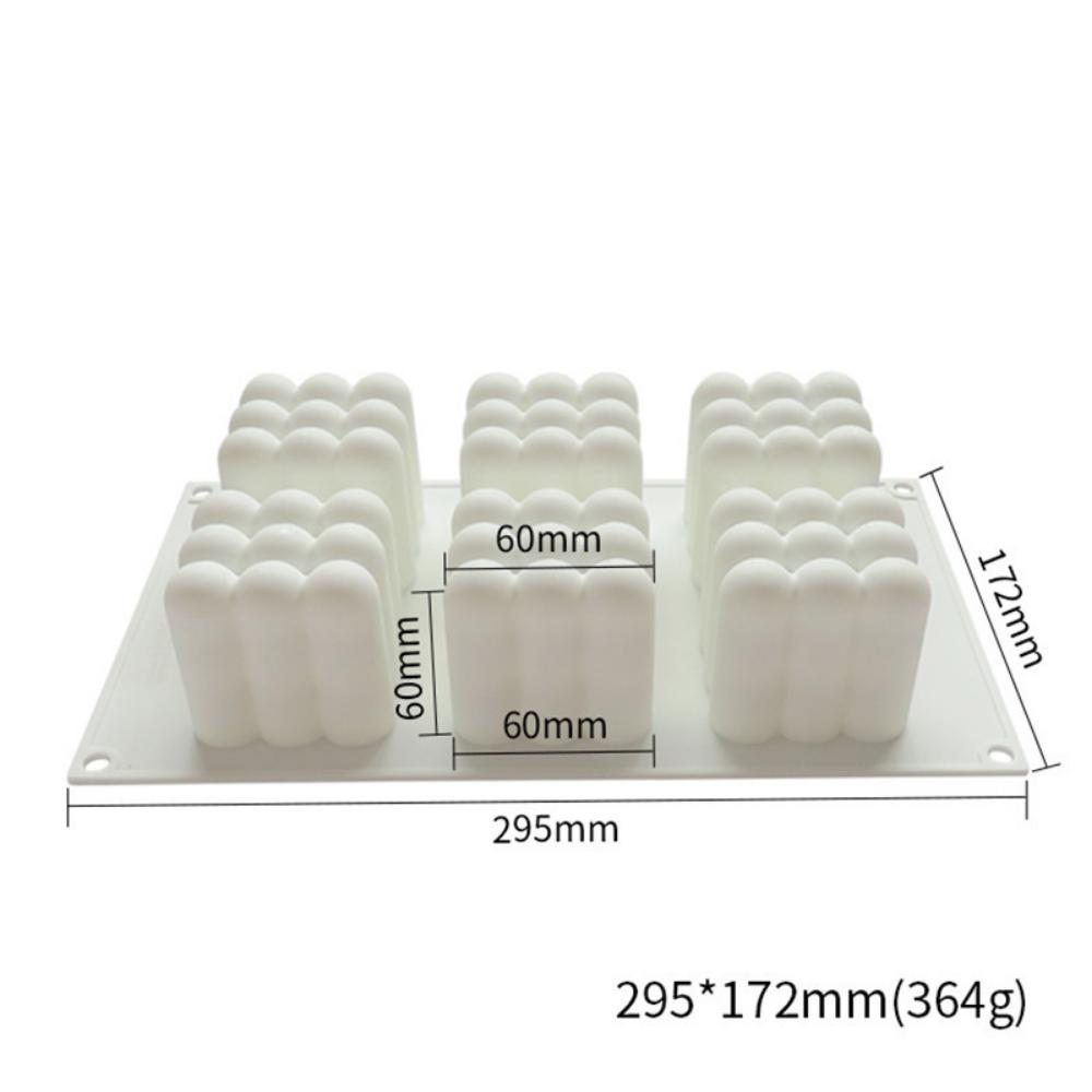 6 Rubiks kube, magisk kule, tredimensjonal, flersidig kule, mousseform, silikonkakeform for dessertbaking