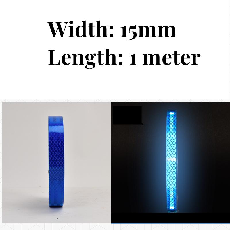 15 mm/30 mm DIY reflekterende klistremerker for biler, motorsykler, elektriske sykler, hjelmer, refleksremser Sikkerhetsadvarsel felgdekaltape