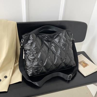 Simple Versatile Diamd Large Capacity Retro Handbag Women's Casual Soft Handle Crossbody Shoulder Bags