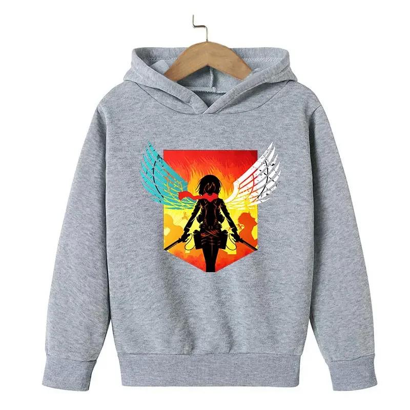 Attack Titan Print Boys and Girls Spring and Autumn Hooded Sweatshirt
