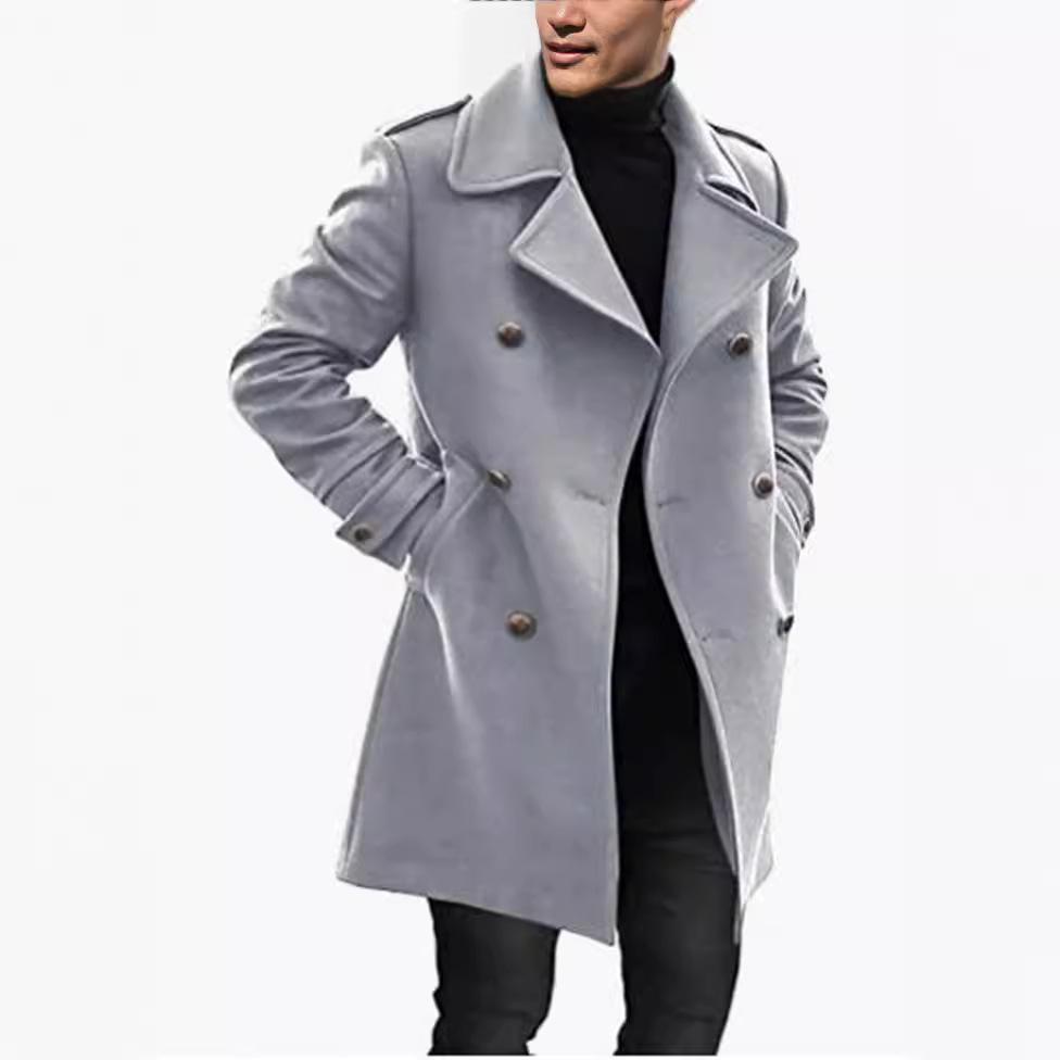 Woolen Men's Coat Autumn and Winter Warm Thickened Coat