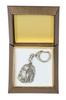 Bearded Collie, Highland Collie - Silver-plated key ring with a dog in a gift box, handbag decoration, backpack pendant by Art-Dog brand