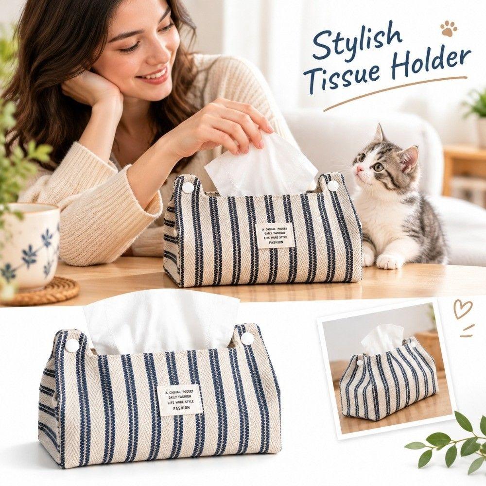 Fabric Tissue Storage Holder Easy Refill Facial Towel Bag Facial Tissue Bag Home Office