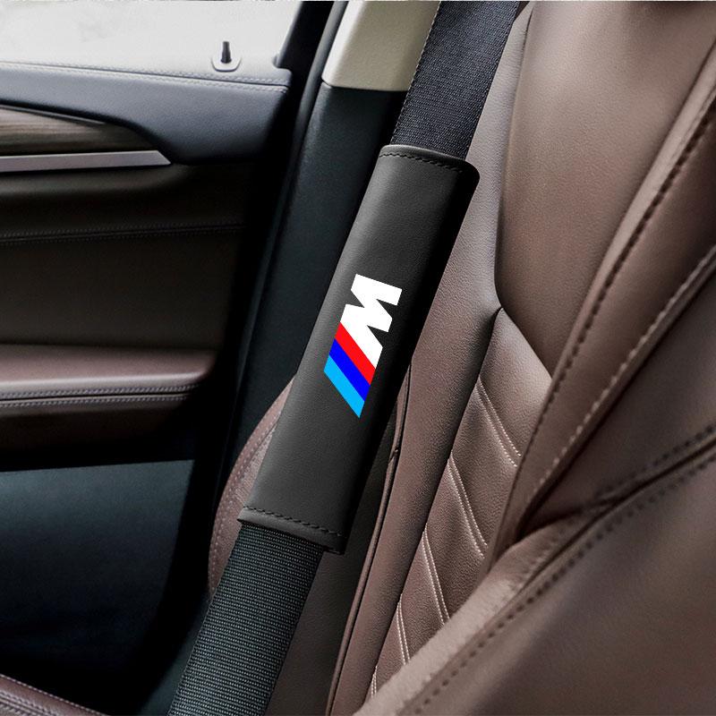 BBKP7 Leather Car Seat Belt Protection Shoulder Pad Cover For BMW M Performance E46 E90 F10 F30 X3 F20 E46 E60 E70 E39 E36