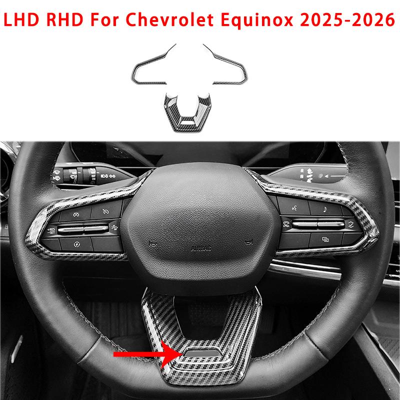 Car Interior Accessories RS Model Steering Wheel Button Cover Frame ABS Plastic For Chevrolet Equinox 2025-2026 Left-hand Drive