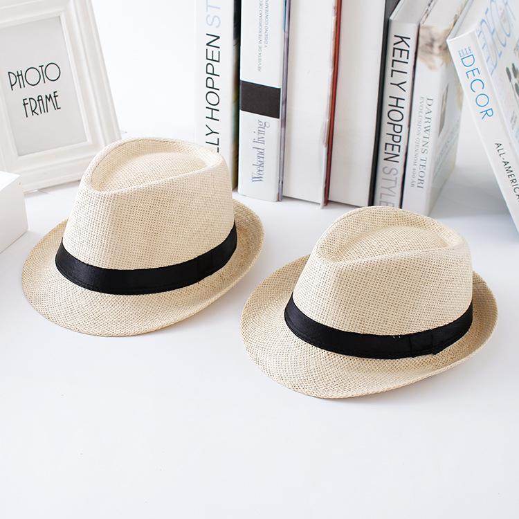 Parent-child Children's Jazz Hat Trendy Leisure Summer Baby Hat Top Hat Boys and Girls Sunshade Straw Hat