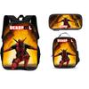 Deadpool Movie 3Pcs Set Backpack+Pencil Case+lunch Bags  Fashion Boy and Girl Child Gift School Stationery