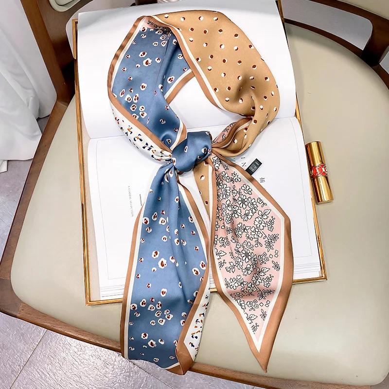 Long Silk Scarf Bag Tie Lady Neck Skinny Scarves Hairband Foulard Horse Print Brand Lady Neckerchief Ribbon  Spring New