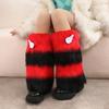 Anime Cute 3D Wing Boot Cover Women Girls Japanese Colorblock Plush Leg Warmer