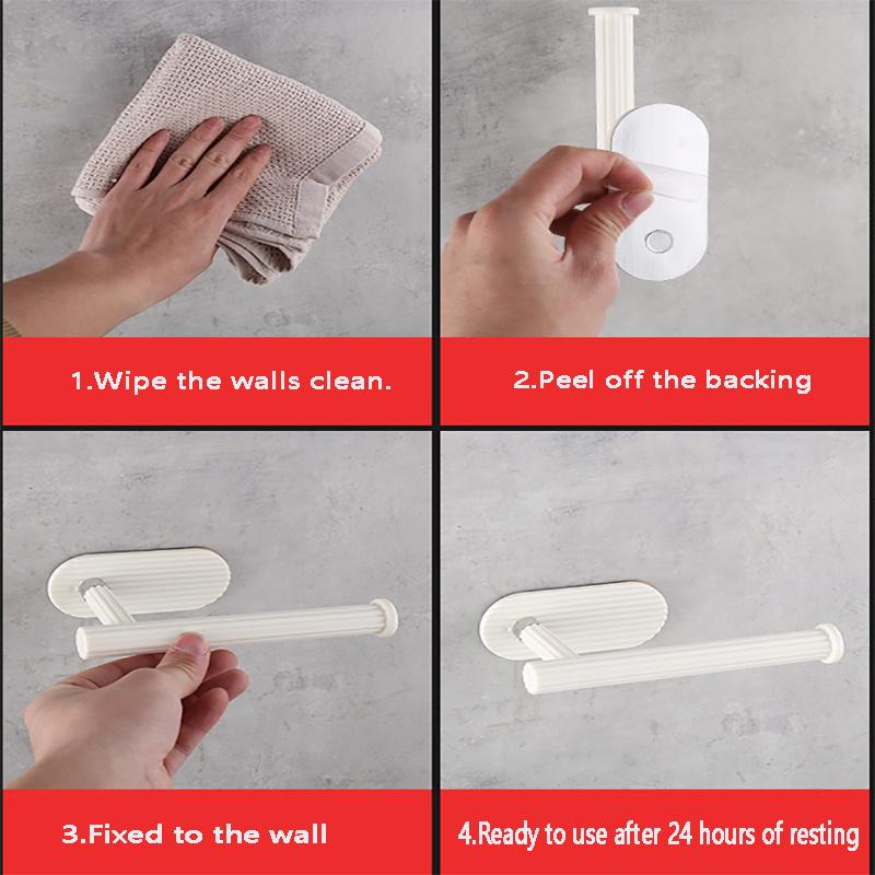 1pc Toilet Paper Holder, Wall Mounted Toilet Paper Roll Holder, No Drilling Required Suitable for Kitchen/bathroom/caravan/washroom