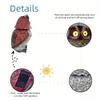 YZYOE LED Owl Outdoor Decorative Cute Resin Owl Garden Landscape Solar-powered Lamp, Light, Light.
