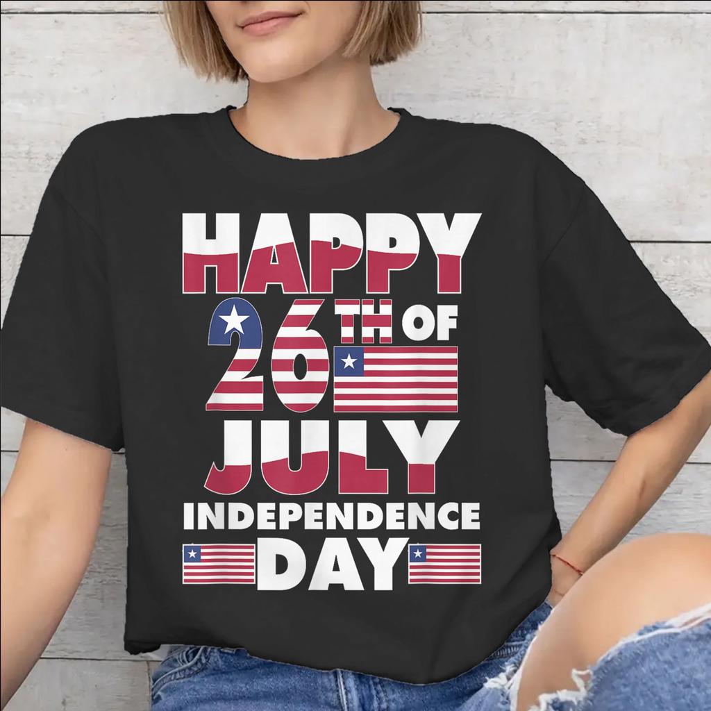 Men Women Liberia Independence Day T Shirt Cotton Graphic Printing TShirt Clothing Outfits