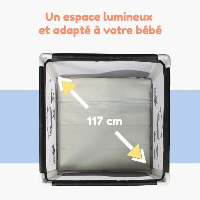 BAMBISOL - Parc Bébé Pliant 90 x 90cm - Espace de Jeux, Sac de Transport