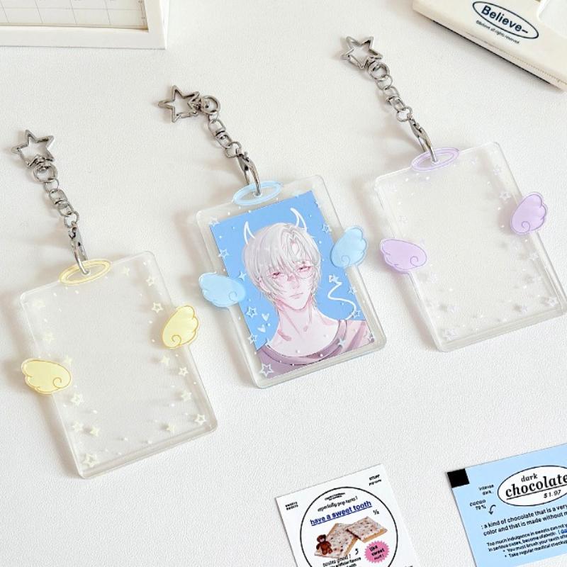 Engelsflügel Kartenhalter Niedliche Stern-Fotorahmen für 3 Zoll Kpop Fotokarte Koreanischer Stil Kartendisplay Acryl Fotokartenhalter 2025