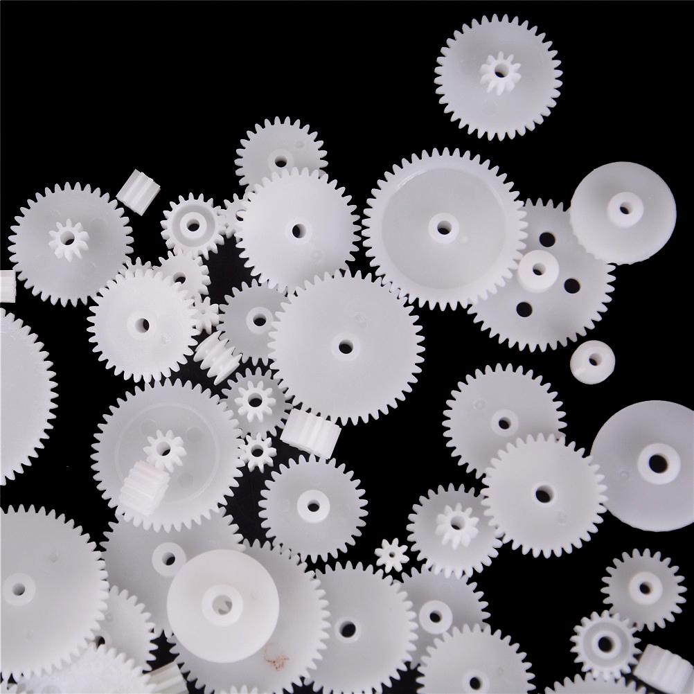 58Pcs 58 Styles Plastic All Module 05 Robot Parts Reduction Gear Bag Toothed Wheels WSFS Gears DIY Motor Gear Accessories