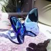 For Crystal Butterfly Figurine, Lucky Butterfly Ornaments, Glass Butterfly Statue, for Crystal Home Decor for Living Room,Table(Pink) (Blue)
