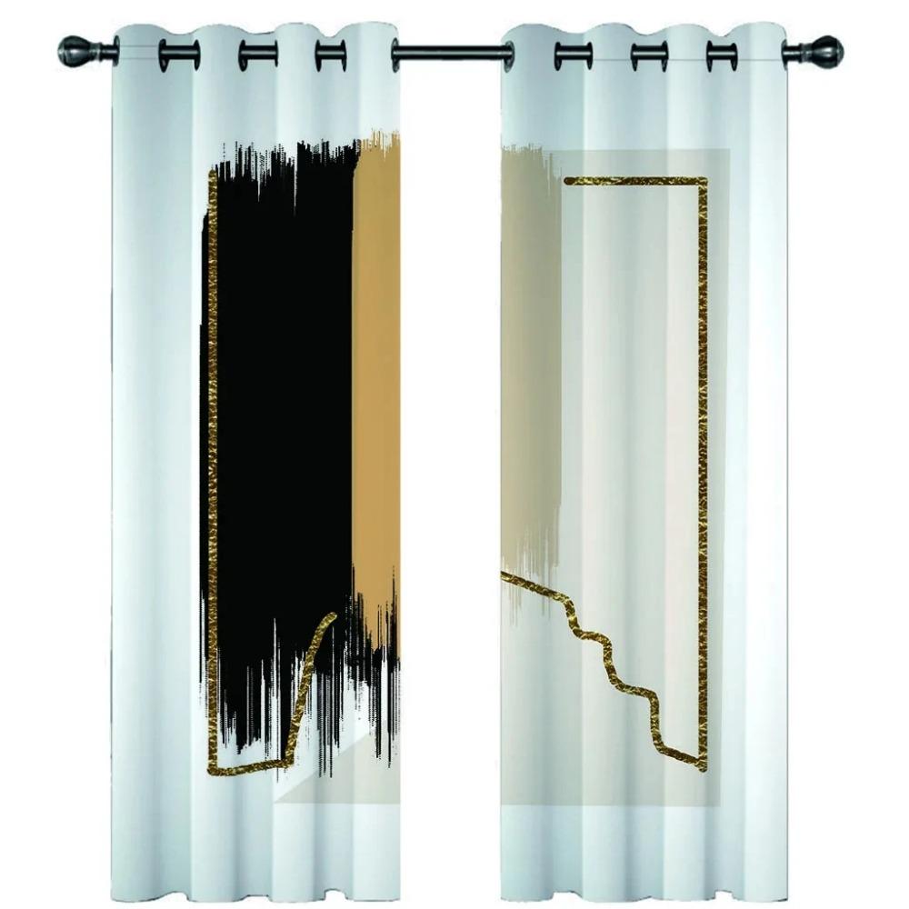 Gray White Multicolor High Shading Curtain for Adults Bedroom Art Style Luxury Thick Clackout Window Drapes Living Room Curtains