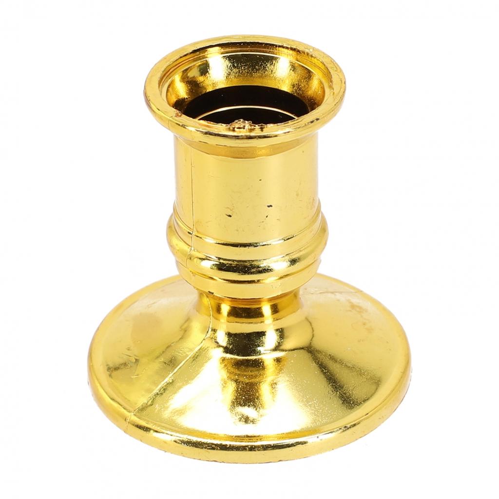2pcs Gold Plastic Pillar Candle Base Holders For Electronic Candles Accessory