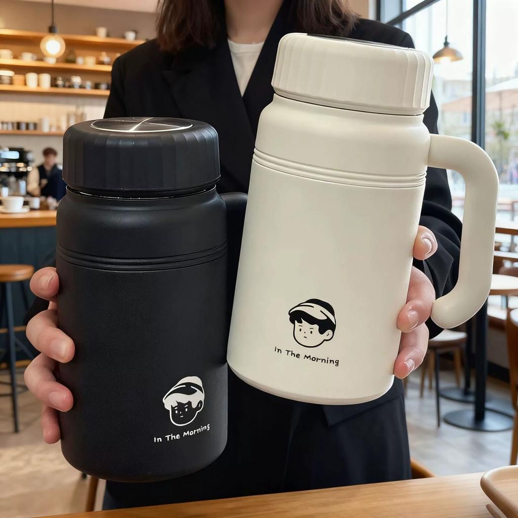 New simple and portable handle thermos cup tea separation stainless steel handle cup large capacity fashionable cold water cup