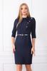 Women's Big Size Dress Button Detailed Belted Dress
