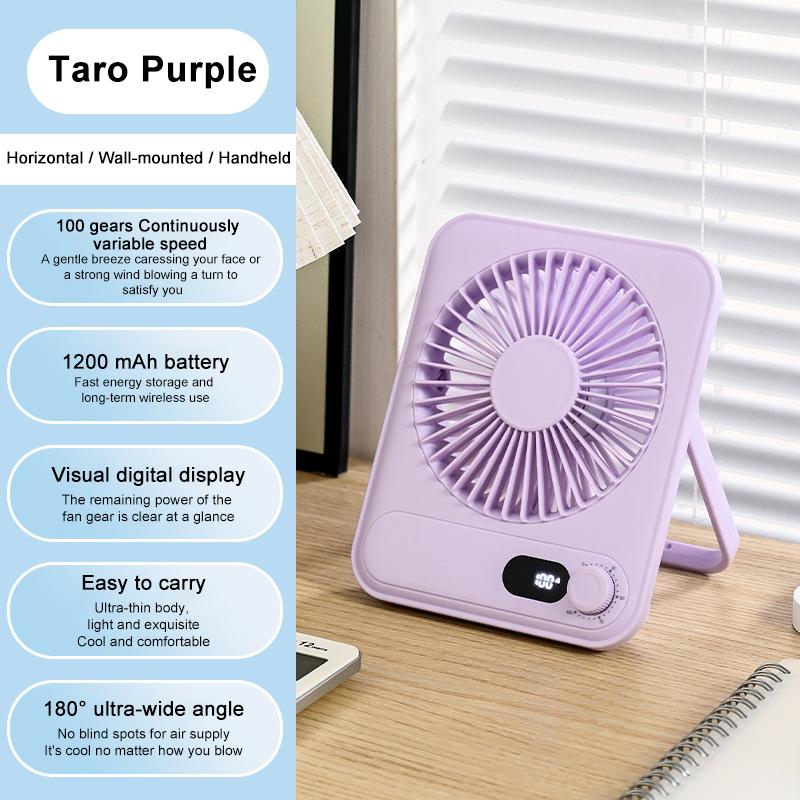 Desk Fan Portable USB Rechargeable Fan 180 Tilt Folding Personal Fan With Power Display 5 Speeds Ultra Quiet Table Fans Hot 2025