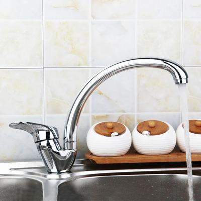 Household Kitchen Faucet 360° Rotation Kitchen Hot and Cold Faucet Single Handle Deck Mounted Polished Basin Sink Mixer Tap