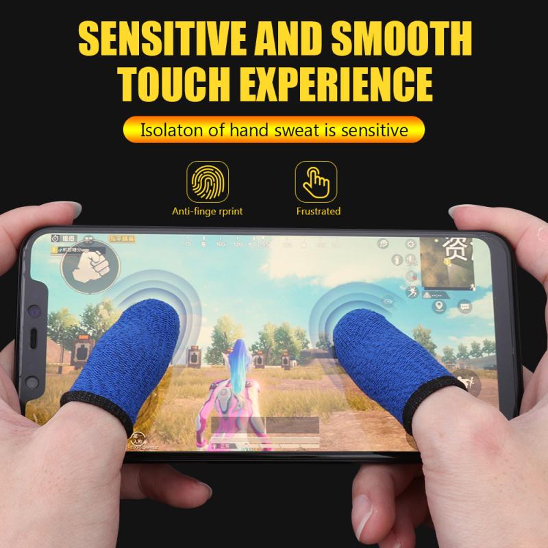 1 Pair Of Copper Fiber Finger  Cots Breathable Game Controller Finger Sleeve Anti-sweat Anti-scratch
