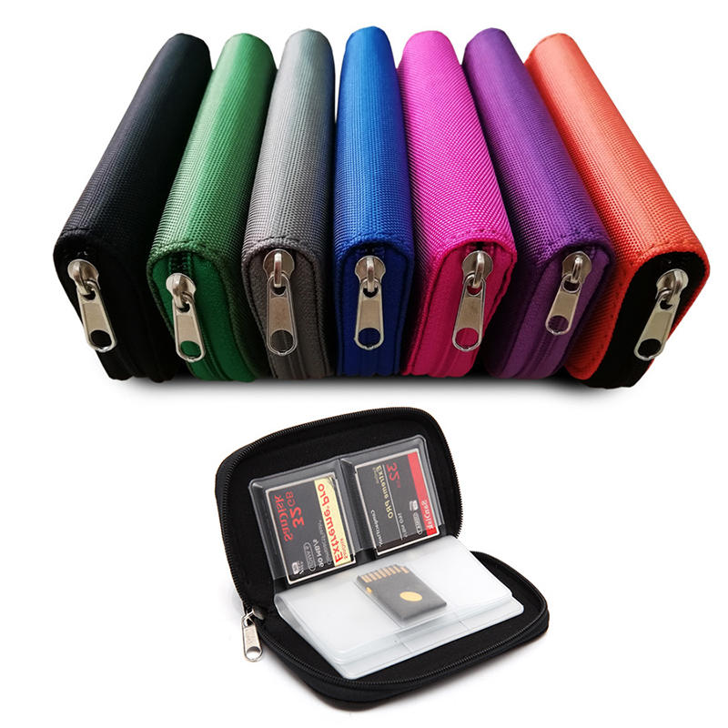 Portable Memory Card Storage Carrying Pouch Case Mini SD Card Holder Wallet for Media Storage Organization