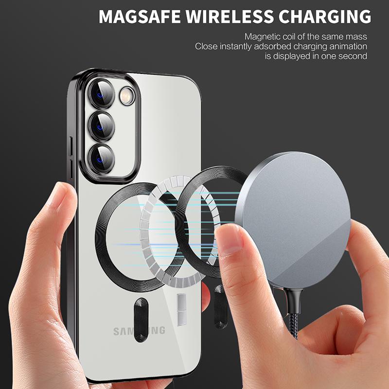 Magnetic Case for Samsung Galaxy S23 Compatible with MagSafe TPU+PC Camera Protection Phone Cover