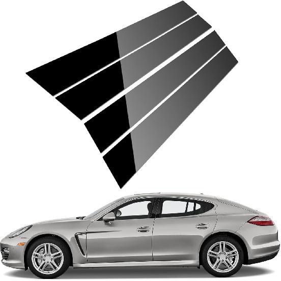 ACLONG Pillar Posts Door Window Trim Glossy Black Stainless Steel Compatible with Ford F-150 Super Cab Crew Lincoln Mark LT 2004-2014, Anti Scratch