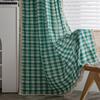 Green Plaid Yarn-dyed American Curtain Finished Kitchen Drapes Bay Window Curtain Semi-shading Living Room Bedroom Valance