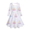 Girls' 3D Cake Theme Dress Long Sleeve Summer Spring Vacation Daily Holiday Princess Beautiful Sweet Kids 4-12 Years Casual Dress A Line Dress