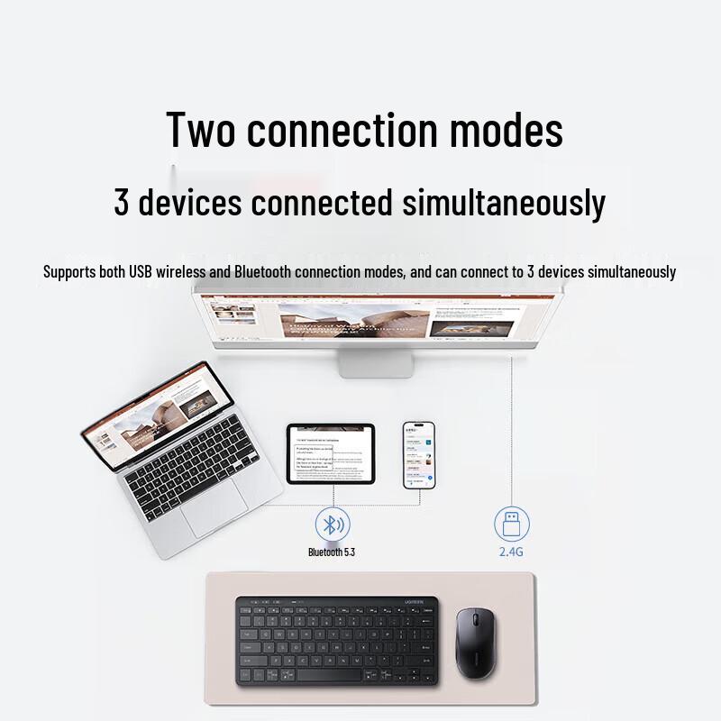 UGREEN K551 Slim Dual-Mode Wireless Bluetooth Keyboard