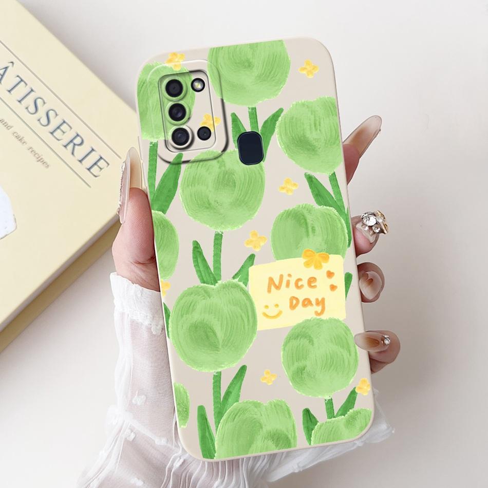 For Samsung Galaxy A21s Case Samsung A21S A 21S SM-A217F Elegant Printing Soft Silicone Camera Protective Shockproof Phone Cases