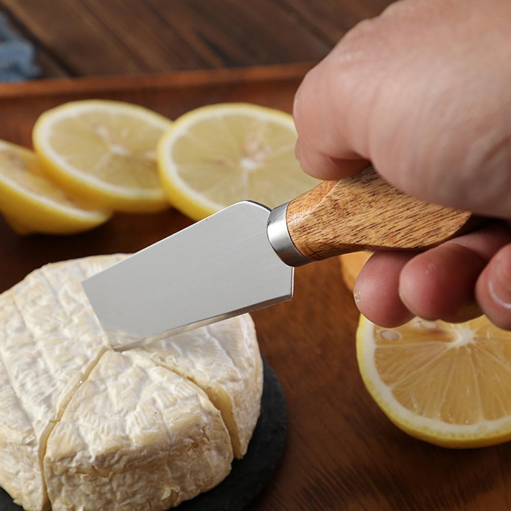 1 PCS Cheese Knife - Stainless Steel Cheese Knife with Acacia Wood Handle