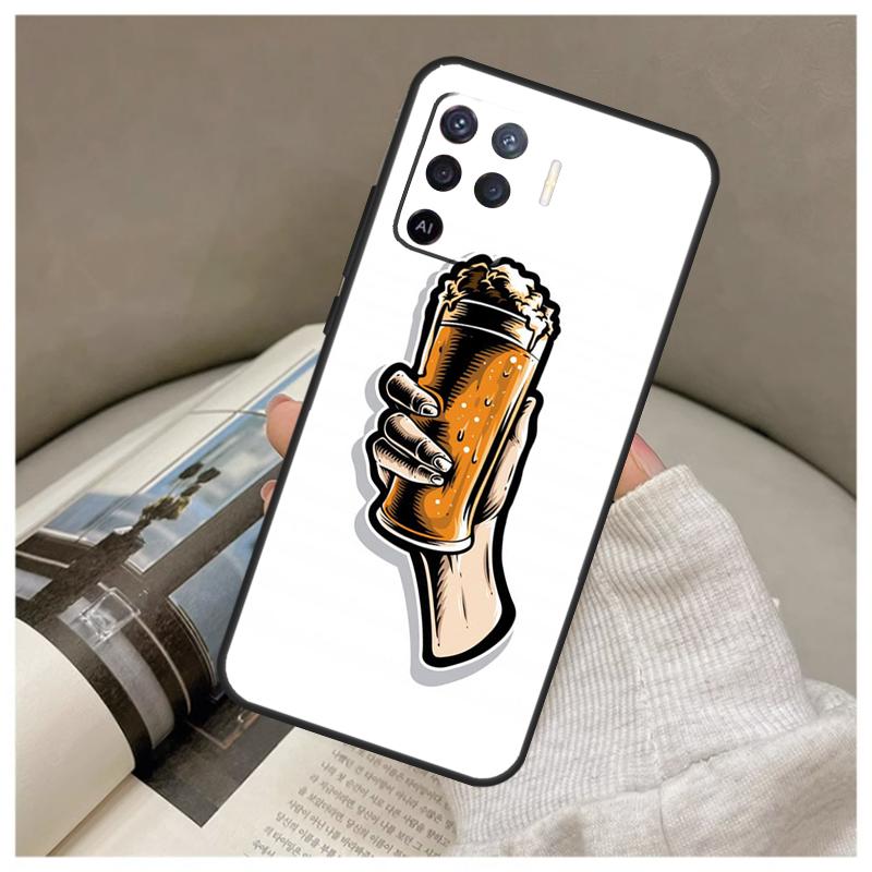Beer Cup Case For Oppo A16 A76 A96 A60 A98 A58 A78 A18 A38 A80 A40 A77 A57 A17 A74 A54 A94 A15 A5 Pro