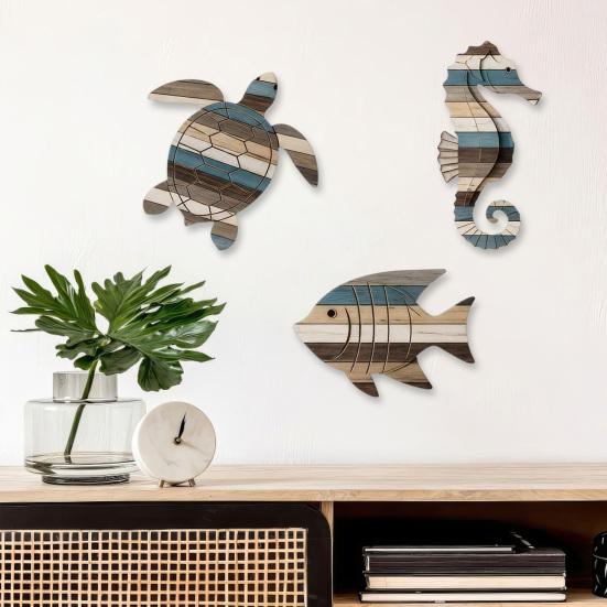 2D Wooden Wall Art Rustic Sunflower/Seagull/Turtle/Peace Bird Wall Decor Farmhouse Wooden Hanging Sign for Kitchen Porch Home Decor