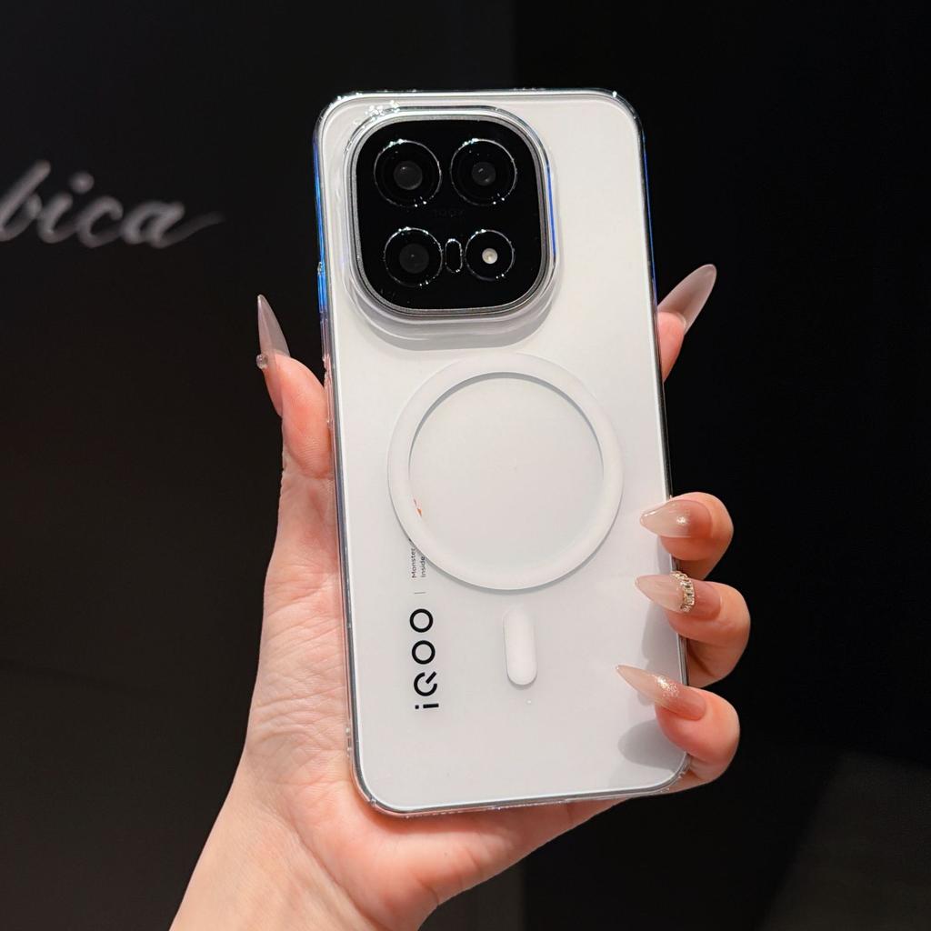 Fine Hole and High Transparency, Suitable for VIVO-X300Pro Magnetic Mobile Phone Case IQOO15 Simple and Transparent Niche PC Hard Sheath