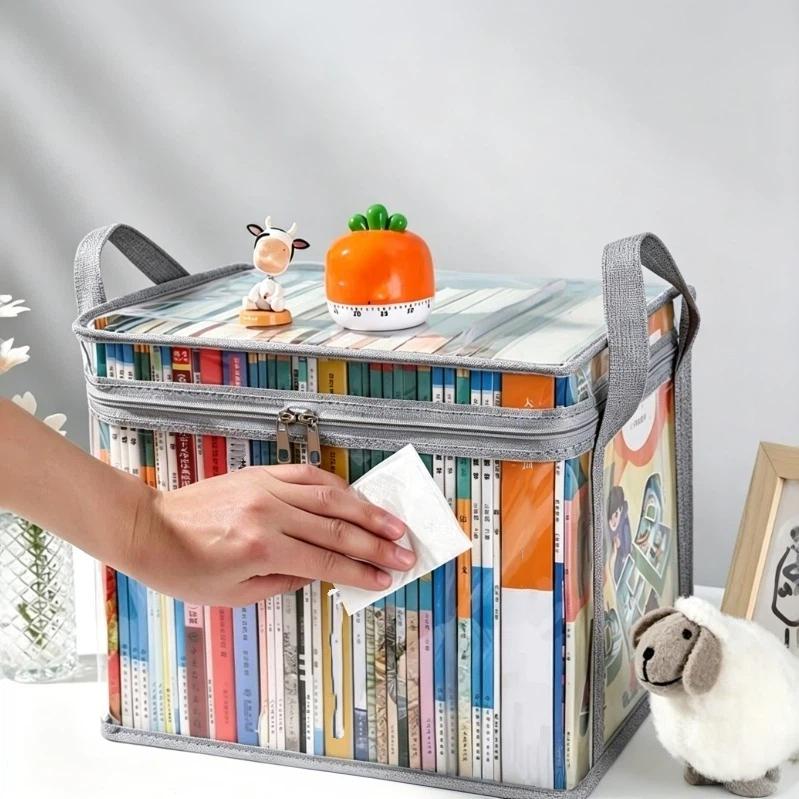 Faltbare Transparente Wasserdichte Buchbox Studentenwohnheim Klassenzimmer Haushalt Buch Aufbewahrungsbox
