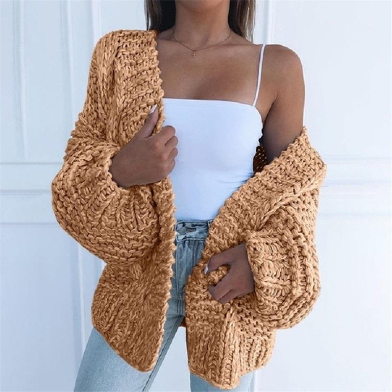 Women's Chunky Knit Cardigan Oversized Loose Open Front Long Sleeve Sweater