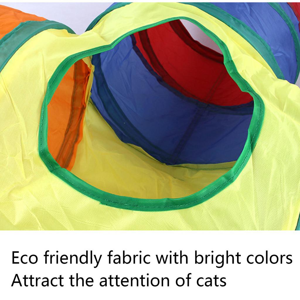 Cat 3 Way Tunnel Interactive Rainbow Collapsible Cat Tube with Play Ball for Cats Kittens