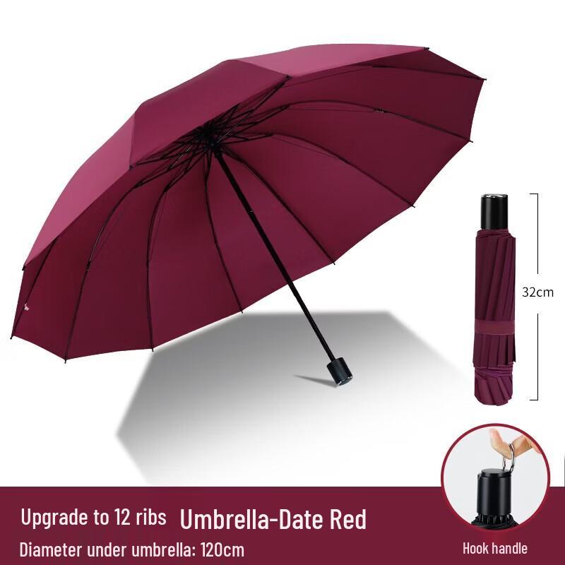 Hongye 12-Rib Large Folding UV Umbrella