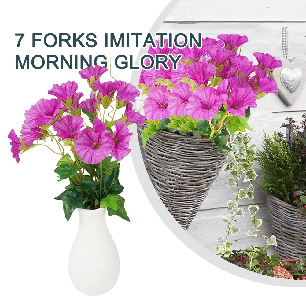 Vibrantly Artificial Morning Glory Vine Decoration 7 branches 35cm Fake
