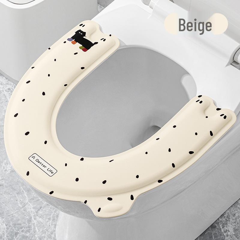 

Водонепроницаемая подушка на сиденье унитаза U-образной формы - Всесезонная, Самоклеящаяся, Универсальный размер, Милый дизайн бежевый