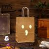 Cute Candy Packaging Halloween Bags with Luminous Pumpkin Ghost Prints, Thickened Night Glowing Holiday Paper Gift Bags, Trick or Treat Party