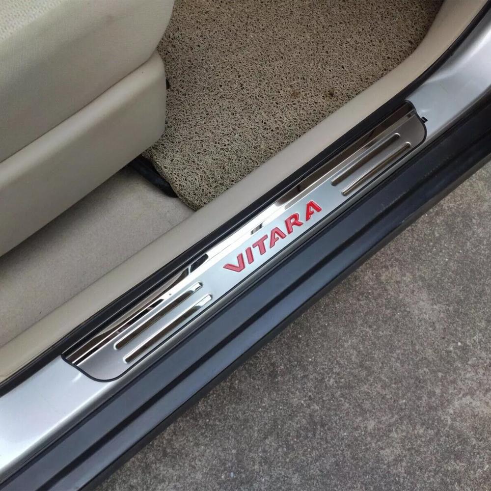 Door Sill Plate Protector For Suzuki Vitara 2015 2017 2018   Car Accessories Original Auto Threshold Pedal Trim Stickers