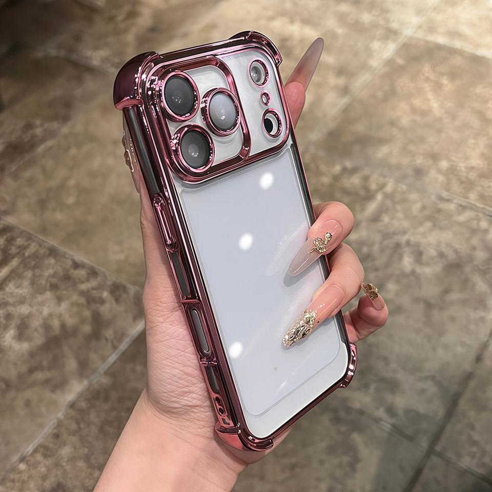 Shockproof Phone Case For For Iphone 1 14 13 11 12 16 17 Air Pro Max 14 1 Plus 16Pro 17Pro Silicone Clear Plating Protector Cover